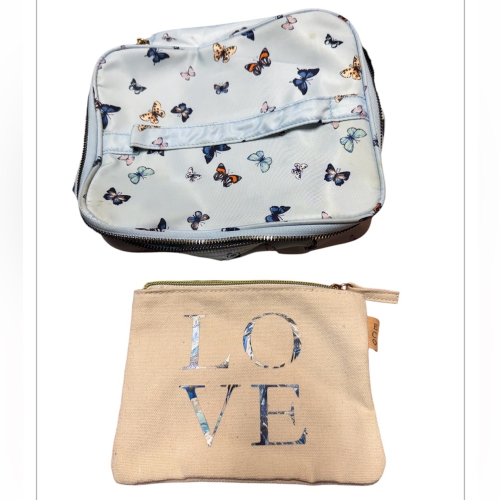 Forever 21 Butterfly and Love Cosmetic Bags